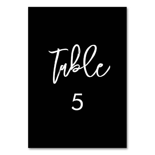 Numéro de table de mariage noir moderne contempora (Dos)