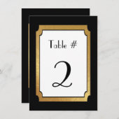 Numéro de table de mariage Noir & Or (Devant / Derrière)