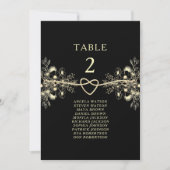 Numéro de table de mariage noir - Plan de table (Devant)