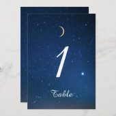 Numéro de table de mariage Nuit étoilée (Devant / Derrière)