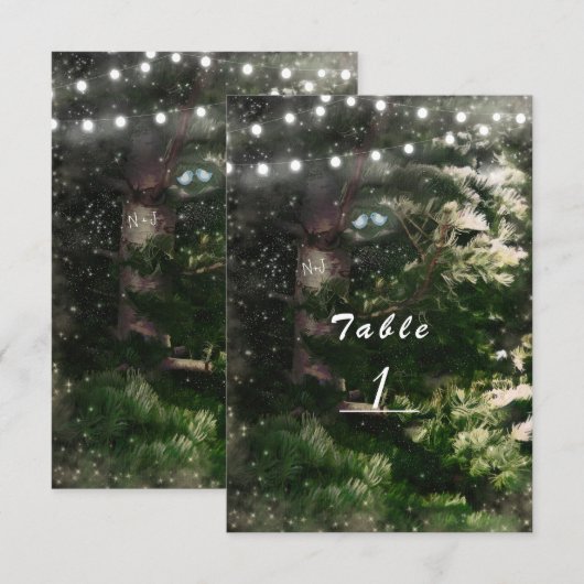 Numéro de table de mariage oiseaux amoureux + pin  (Devant / Derrière)