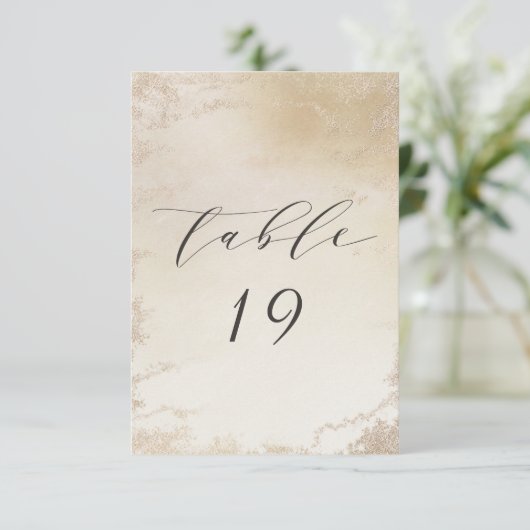Numéro de table de Mariage Ombre Jaune Or Frosted (Debout devant)