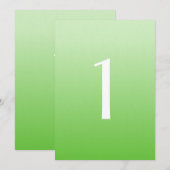Numéro de table de mariage ombré vert (Devant / Derrière)