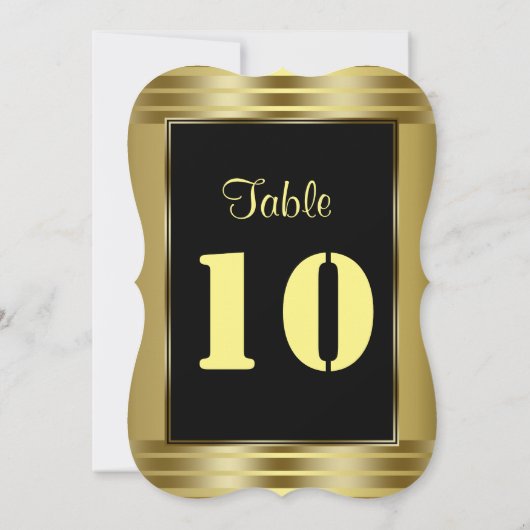 Numéro de table de mariage Or et Noir Classique (Dos)