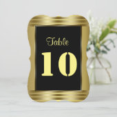 Numéro de table de mariage Or et Noir Classique (Debout devant)