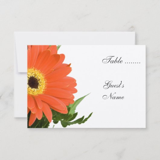 Numéro de table de mariage Orange Gerber (Devant)
