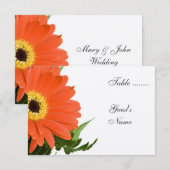 Numéro de table de mariage Orange Gerber (Devant / Derrière)