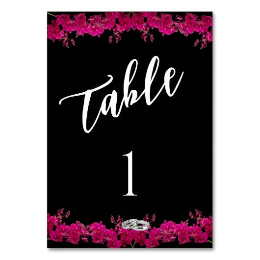 Numéro de table de mariage - Orchidées fuchsia sur (Dos)