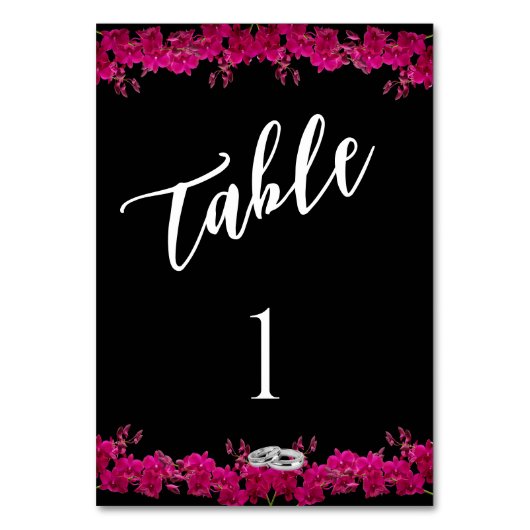 Numéro de table de mariage - Orchidées fuchsia sur (Par défaut)