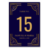 Numéro de table de mariage orné bleu élégant (Par défaut)