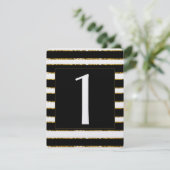 Numéro de table de mariage paillettes noir blanc e (Debout devant)