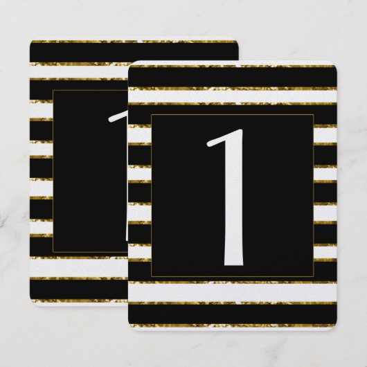 Numéro de table de mariage paillettes noir blanc e (Devant / Derrière)