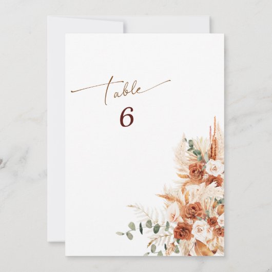 Numéro de table de mariage personnalisé en terre c (Dos)