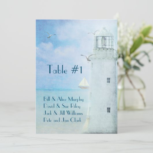 Numéro de table de mariage-phare (Debout devant)