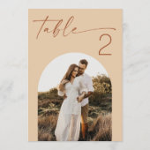Numéro de table de mariage photo sable pêche chaud (Dos)