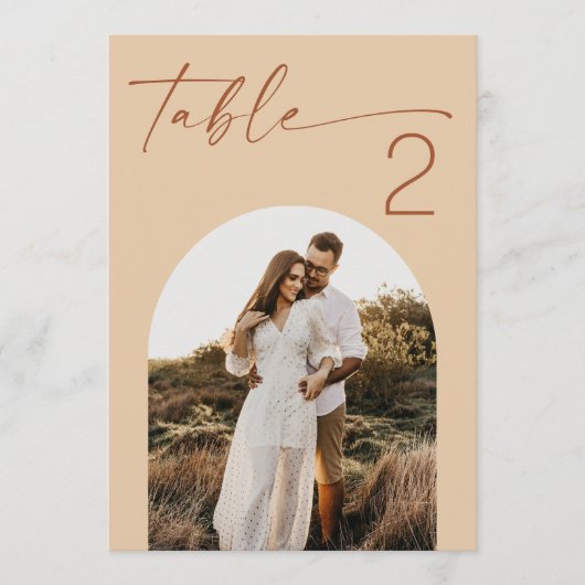 Numéro de table de mariage photo sable pêche chaud (Devant)
