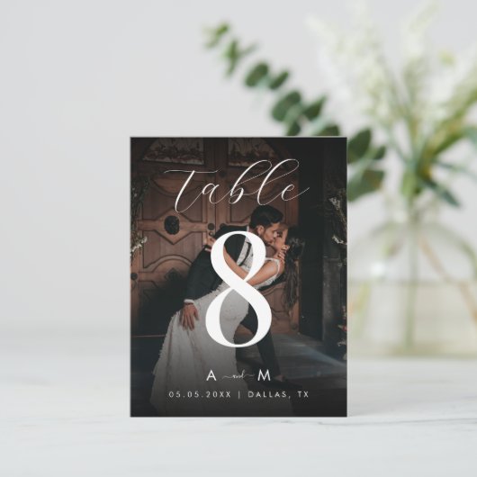 Numéro de table de mariage Photo sombre 10,8 x 14  (Debout devant)
