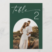 Numéro de table de mariage photo Vert foncé de la  (Dos)
