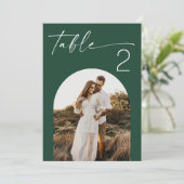 Numéro de table de mariage photo Vert foncé de la  (Debout devant)