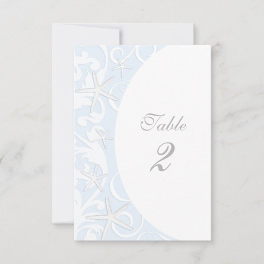 Numéro de table de mariage plage bleue étoile de m (Devant)