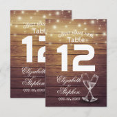 Numéro de table de mariage Porte-nom Verre à Champ (Devant / Derrière)