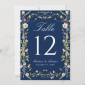 Numéro de table de mariage Prairie de fleurs sauva (Devant)