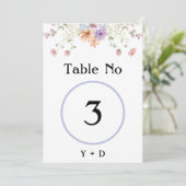 Numéro de table de mariage printanier aux fleurs s (Debout devant)