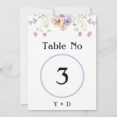 Numéro de table de mariage printanier aux fleurs s (Dos)