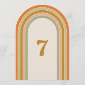 Numéro de table de mariage rétro arc-en-ciel funky (Dos)