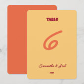 Numéro de table de mariage rétro coucher de soleil (Devant / Derrière)