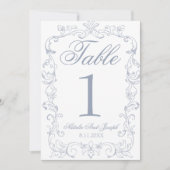 Numéro de table de mariage rétro poussiéreux bleu (Devant)