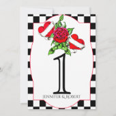 Numéro de table de mariage Rockabilly Hearts Rose (Dos)