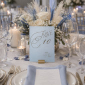 Numéro de table de mariage romantique bleu marron