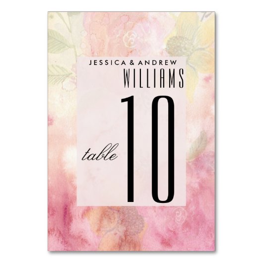 Numéro de table de mariage romantique et fleuri (Par défaut)