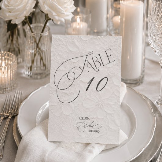 Numéro de table de mariage romantique floral