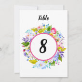 Numéro de table de mariage romantique floral rose (Devant)