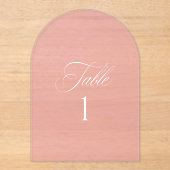 Numéro de table de mariage rose en acrylique Arch (Recto)