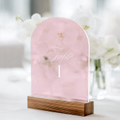 Numéro de table de mariage rose en acrylique Arch