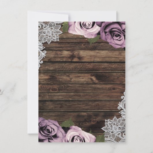 Numéro de table de mariage Roses Mauve Poussiéreus (Dos)