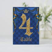 Numéro de table de mariage Royal Blue Gold Crown 4 (Debout devant)