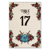 Numéro de table de mariage RPG Roses Monogramme D2 (Par défaut)