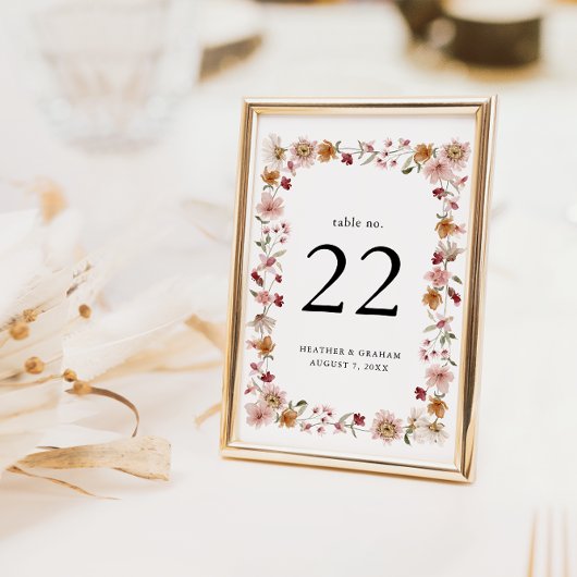 Numéro de table de Mariage rustique