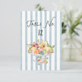 Numéro de table de mariage rustique aquarelle ital (Debout devant)