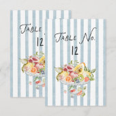 Numéro de table de mariage rustique aquarelle ital (Devant / Derrière)