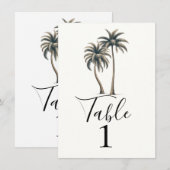 Numéro de table de mariage rustique avec palmier t (Devant / Derrière)