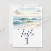 Numéro de table de mariage rustique avec vagues de (Dos)
