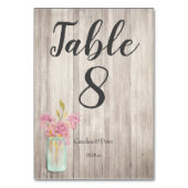 Numéro de table de mariage rustique en pot Mason f (Dos)