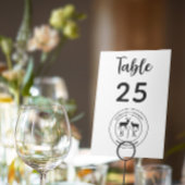 Numéro de table de mariage rustique Monogram Deer
