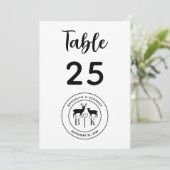 Numéro de table de mariage rustique Monogram Deer (Debout devant)