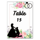 Numéro de table de mariage silhouette de demande e (Dos)